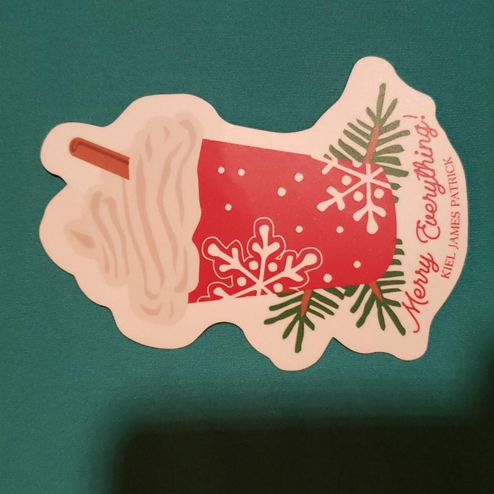 Kiel James Patrick "Merry Everything!" Cozy Cocoa/Coffee sticker